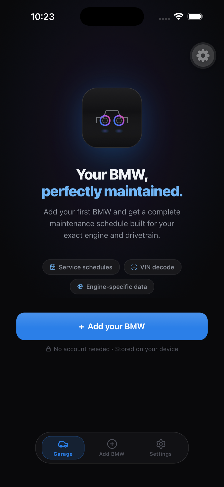 SixLine onboarding — add your first BMW